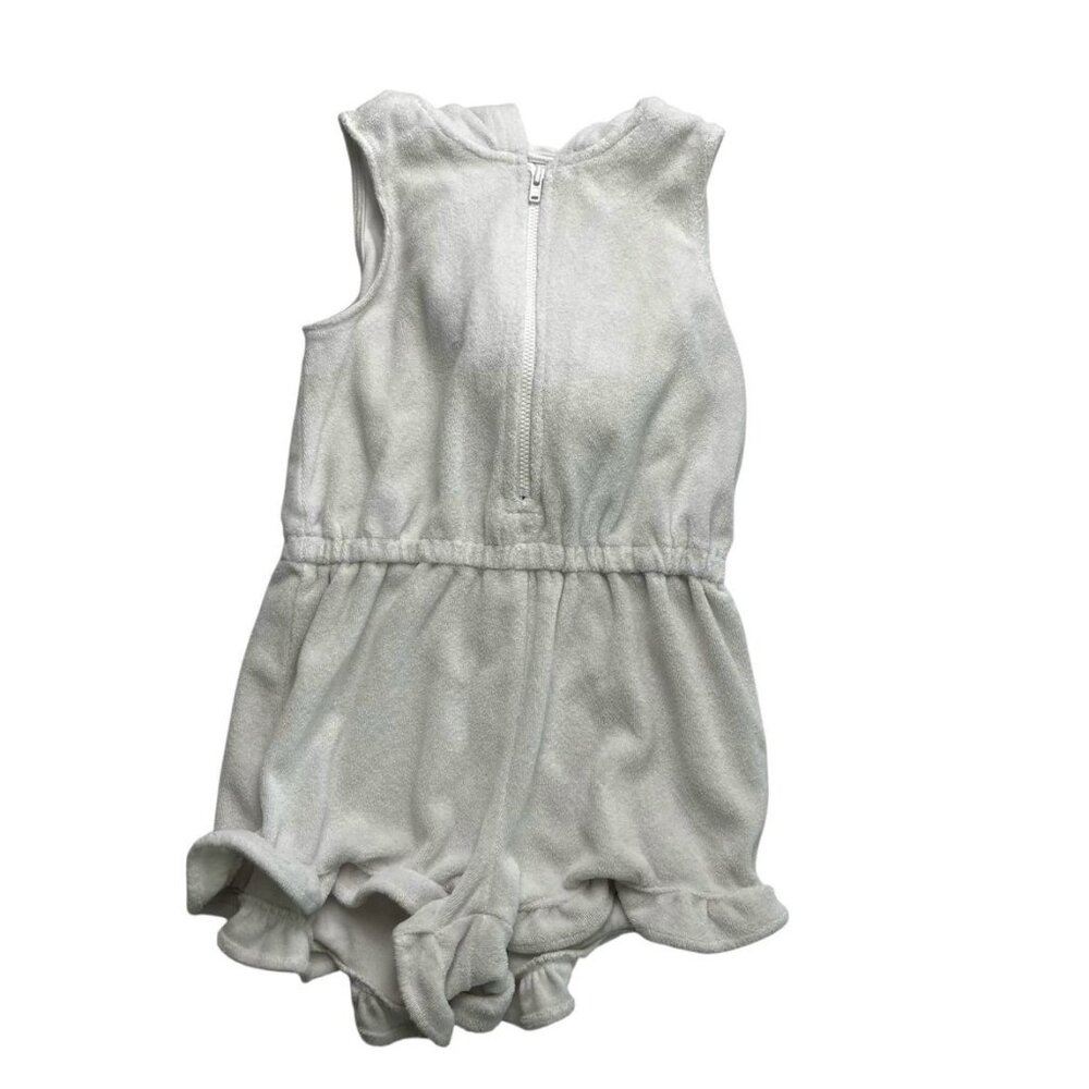 Janie and Jack Girls White Hooded Terry Swim Cover Up Size 5 Years